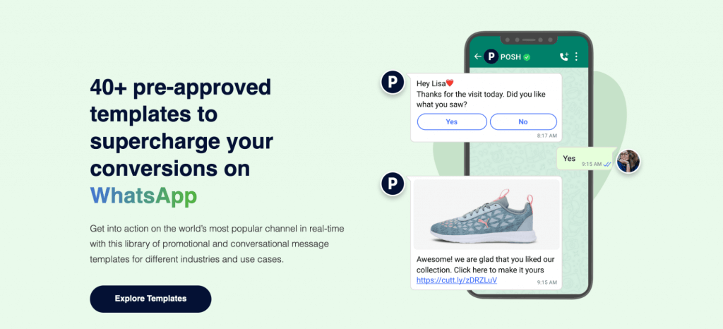 Insider One’s free WhatsApp template explorer