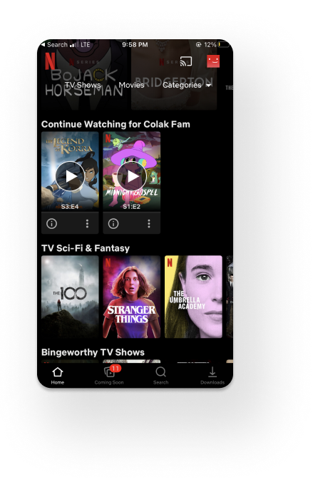The visual shows that after watching something (like a season or an episode) but not finishing it, Netflix will push very hard to get you back on the show