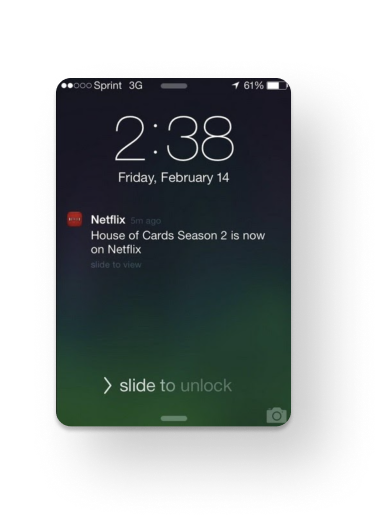 The screenshot that shows a push notification of Netflix