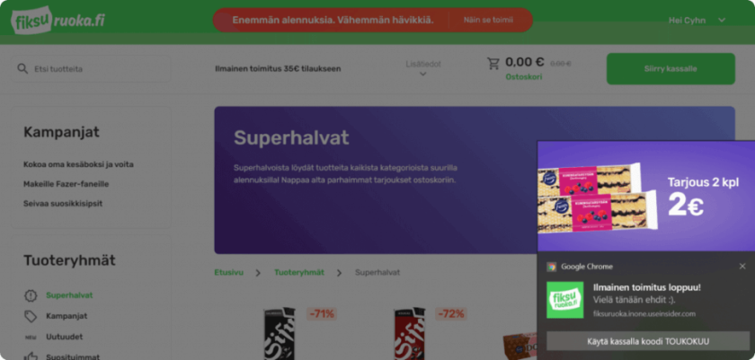 Image showing web push messaging 2