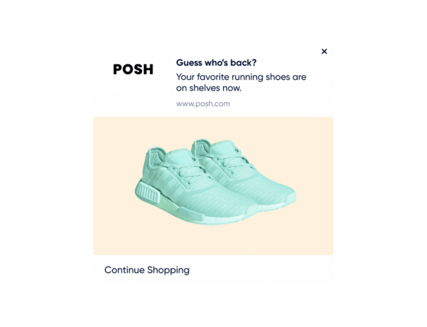 Image showing in-stock web push notifications.