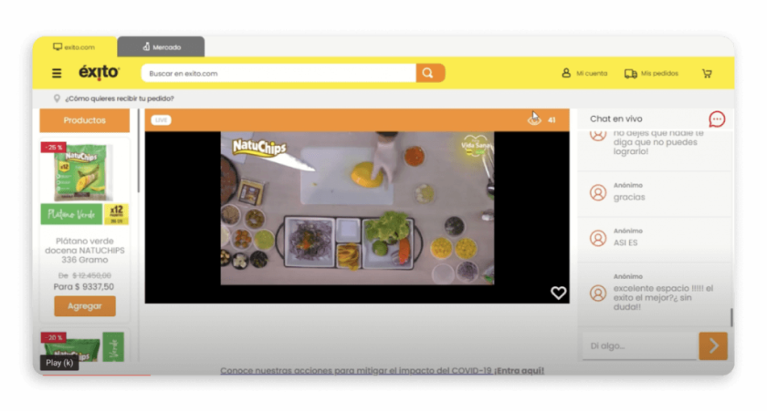 Image showing live shopping tools used by Group Exito