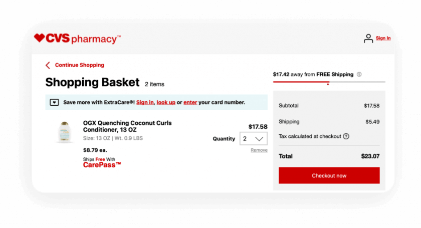 Image showing loss aversion through free shipping option