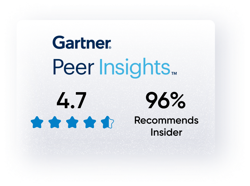 Gartner Peer Insights recommends Insider