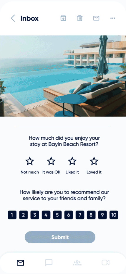 ratings and nps score within your email by amp for email