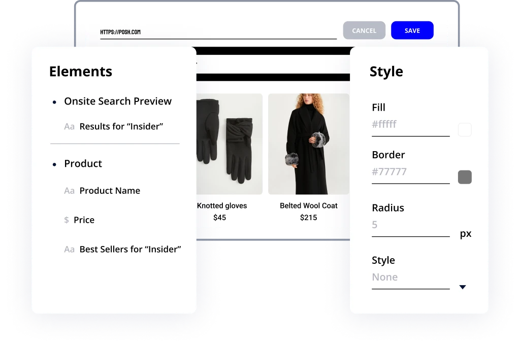 Pre-built templates for personalized search results