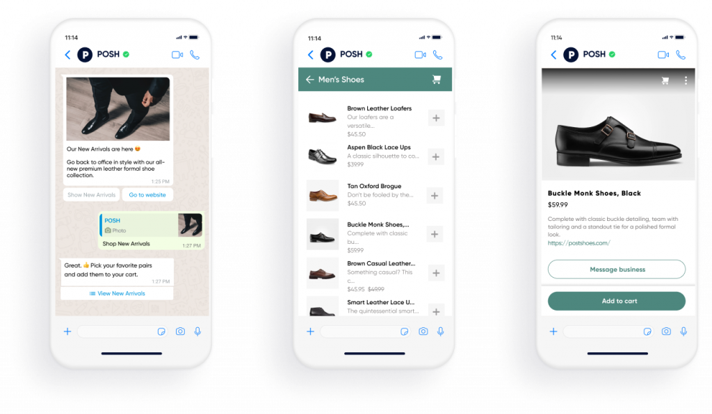An example of WhatsApp Commerce for retail brands