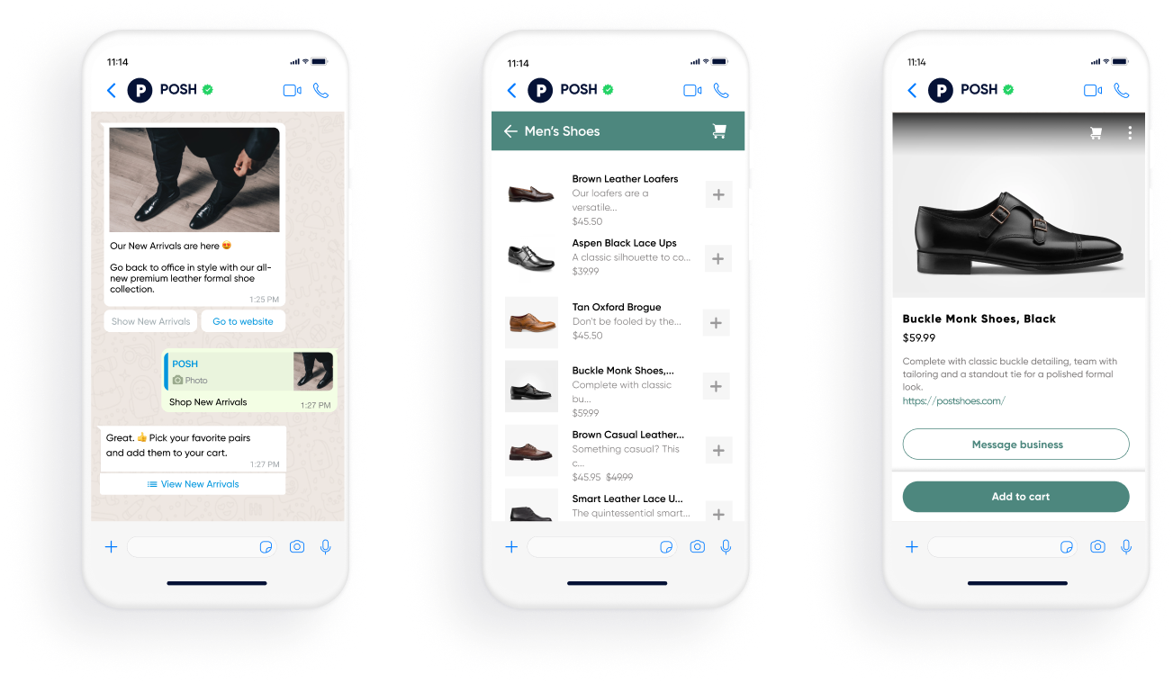 An example of WhatsApp Commerce for retail brands