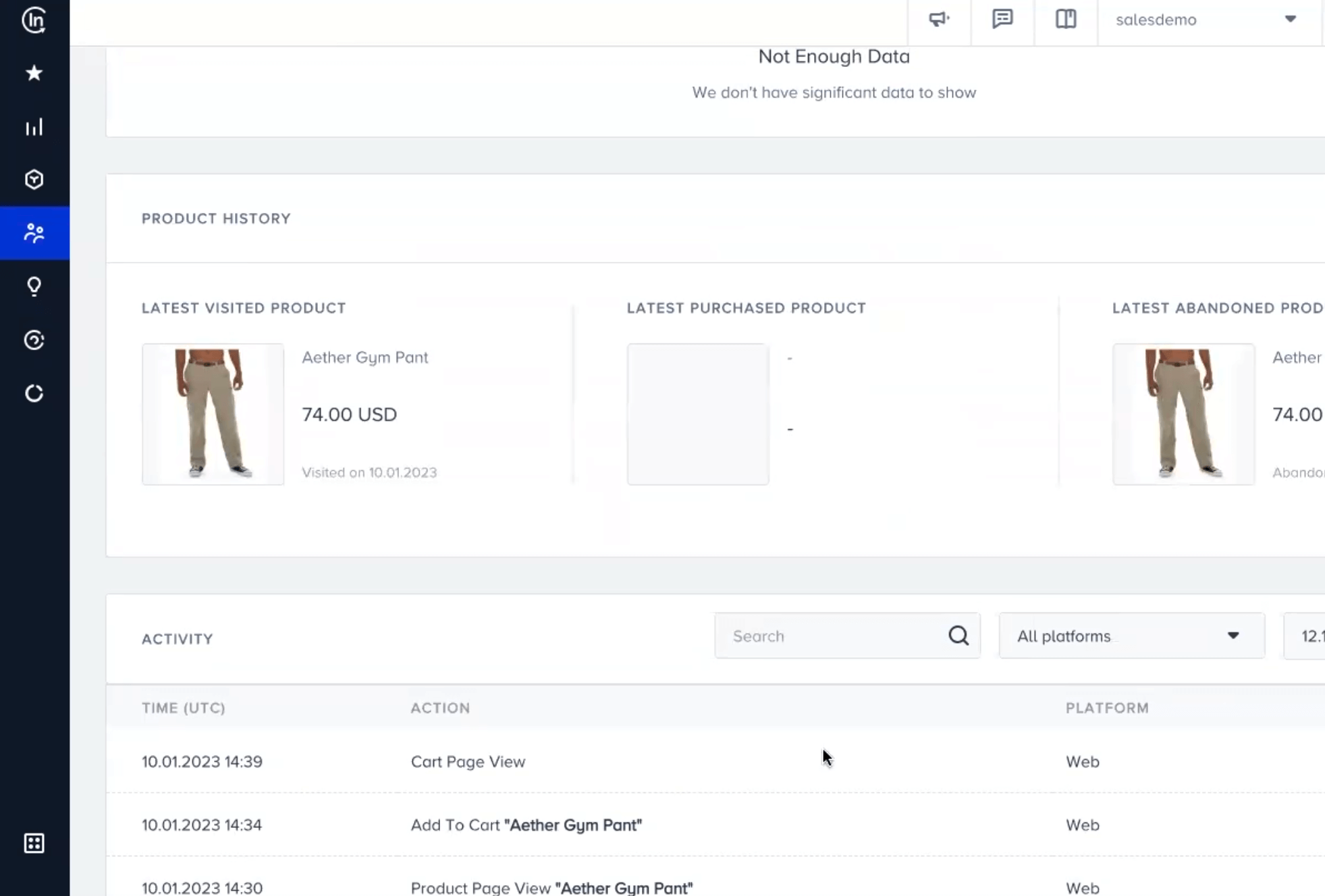 Insider One Unified Customer Profile Anonymous Visitor