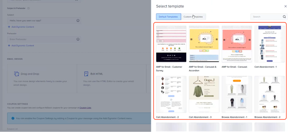 Insider One email templates