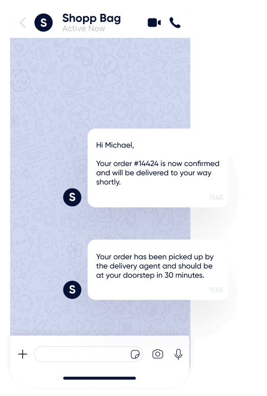 Insider One WhatsApp order update