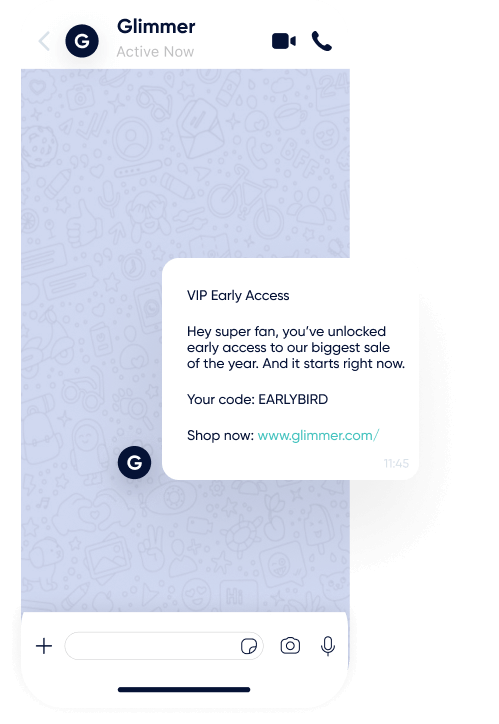 A loyal customer receives a personalized message with a VIP offer