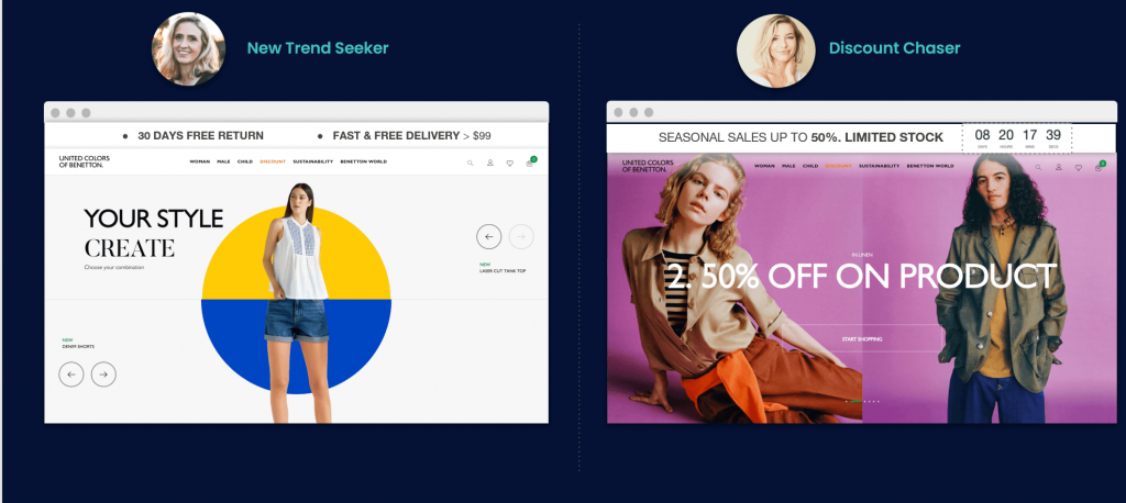 The power to create tailored experiences for different shoppers 