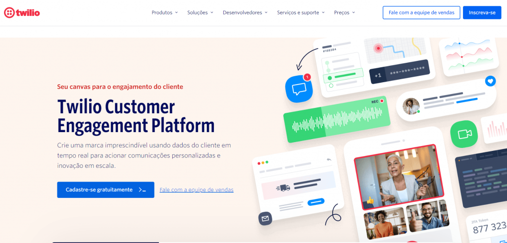 Página Inicial da Twilio