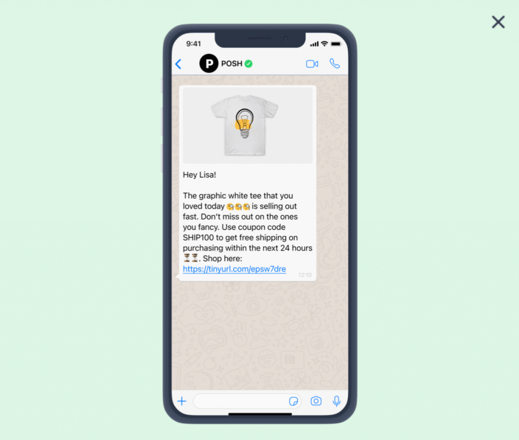 Insider One WhatsApp template bring back browser abandoners
