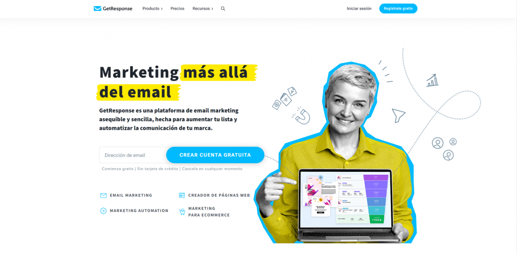 GetResponse página principal