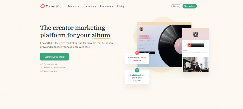 ConvertKit página principal