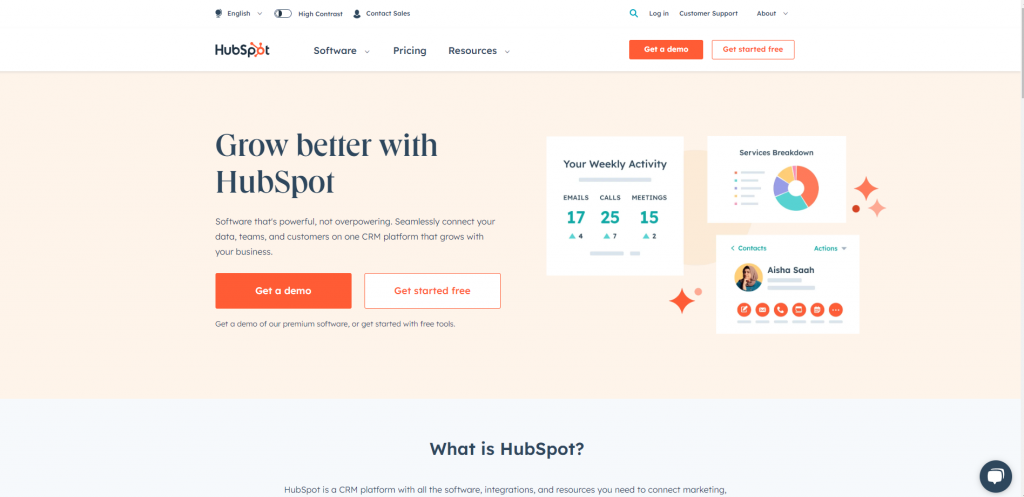 HubSpot página principal