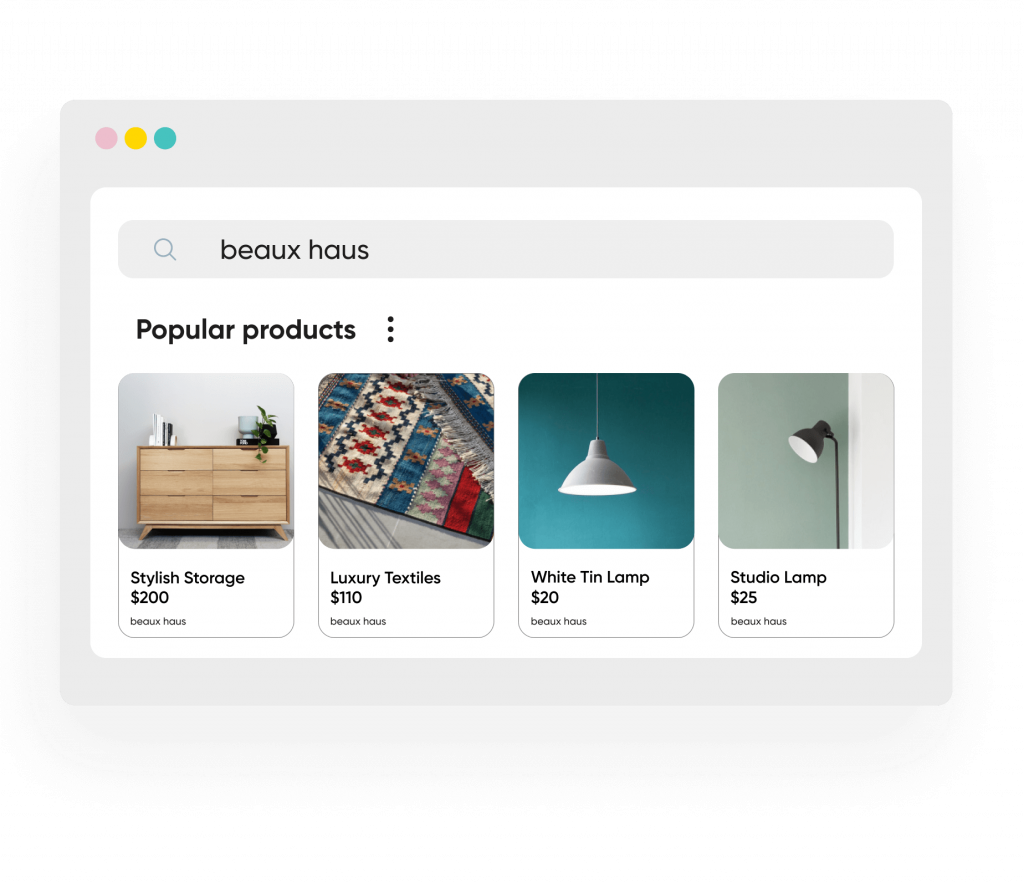 Google Display carousel Ad from a homeware store showcasing products