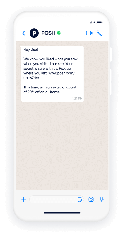 Use Insider One’s WhatsApp for business to encourage leads to make their first purchase