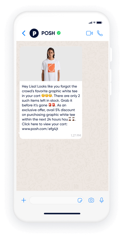 Use Insider One’s WhatsApp for business to send cart nudges