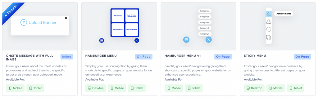 Insider One’s template library helps your team deliver campaigns in minutes—not days