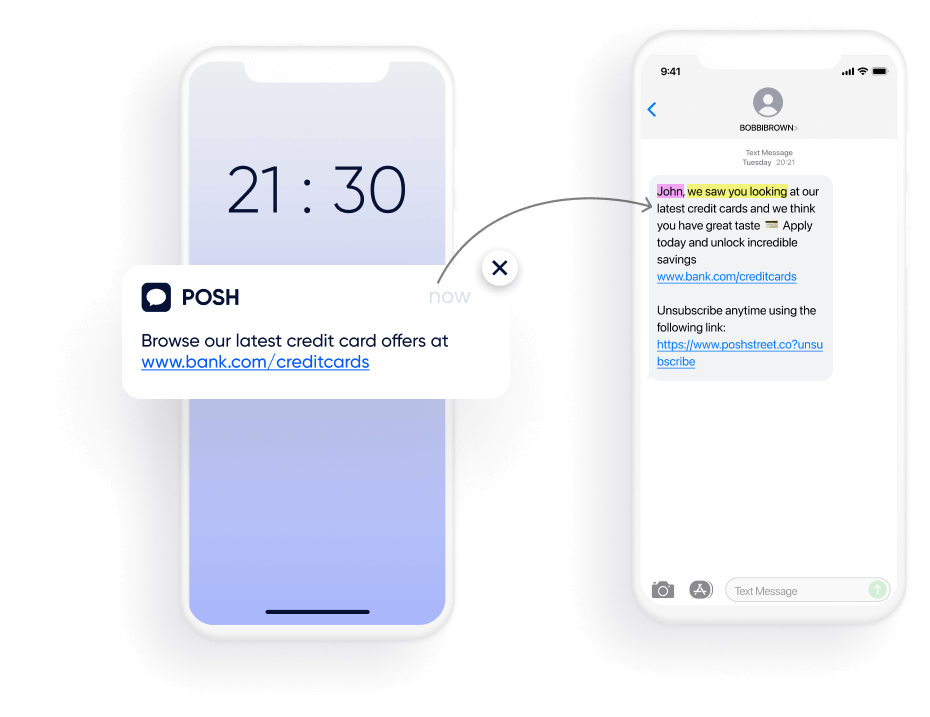 Use Insider One to send text messages to reduce browse abandonment with real-time reminder nudges