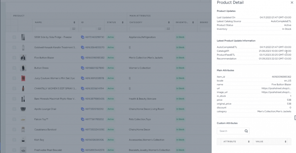 Insider One's dedicated catalog manager tool