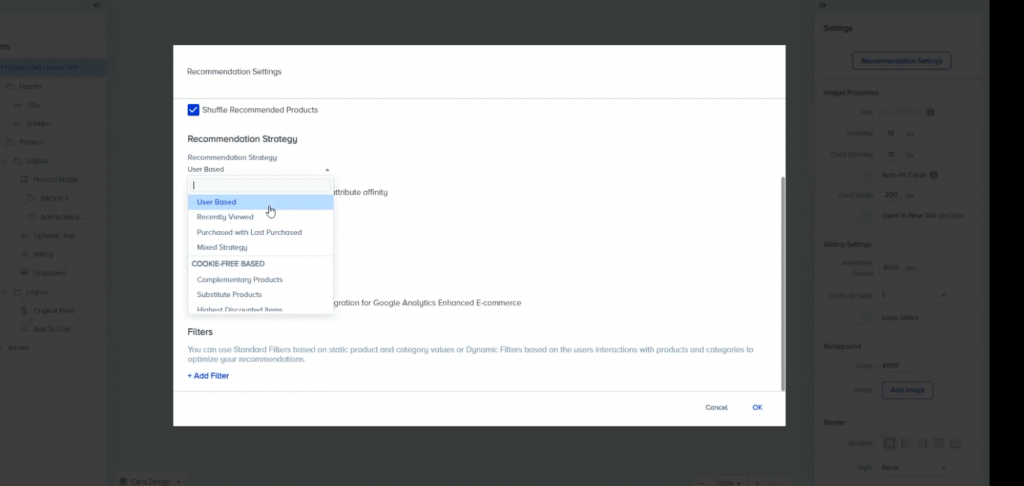 Insider's product recommendations settings