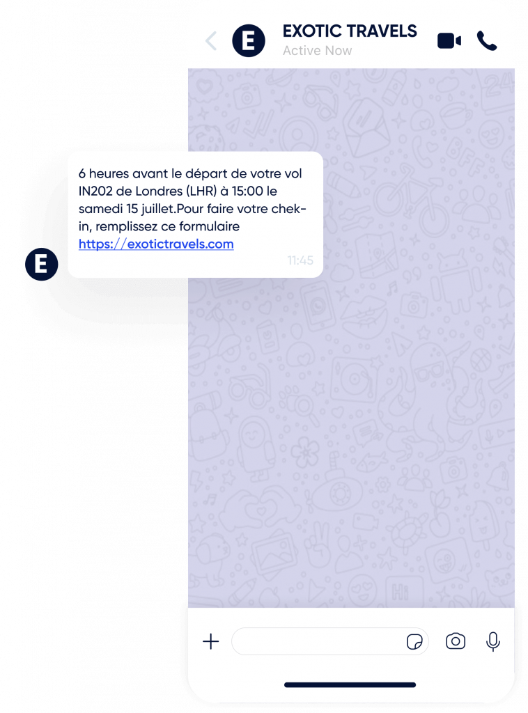 WhatsApp de rappel d’événement avec Insider One