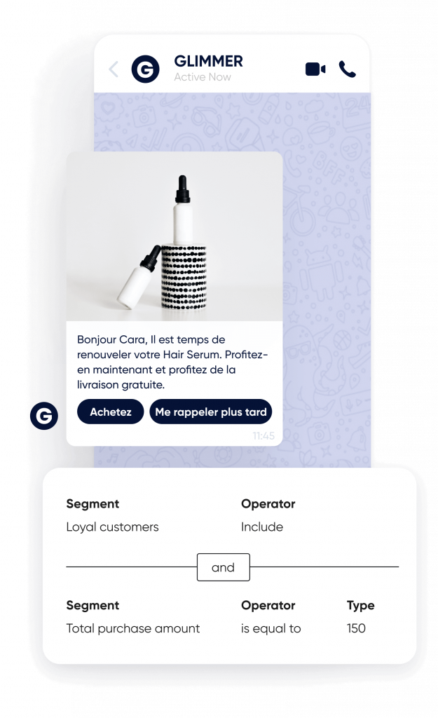 Campagne WhatsApp de replenishment d'Insider One