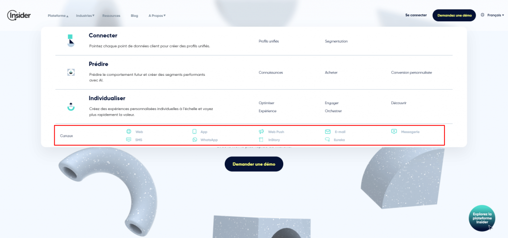Canaux supportés par Insider One