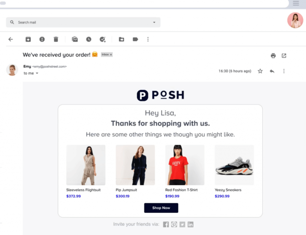 Email personnalisé de recommandations produit avec Insider One