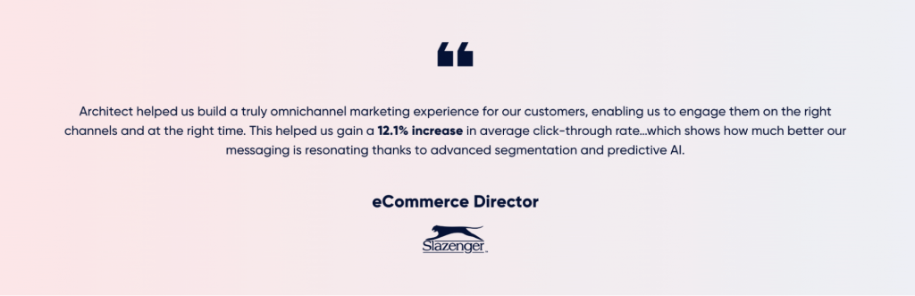 Slazenger testimonial for Insider One’s omnichannel personalization