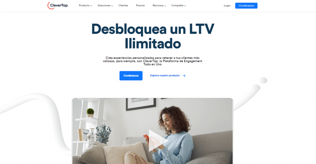 página de inicio Clevertap