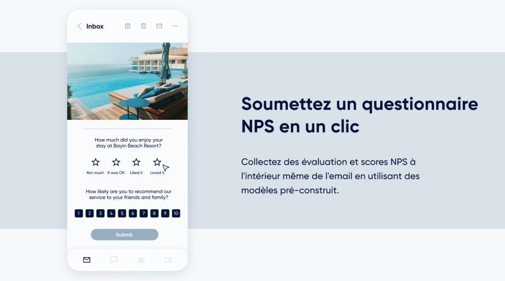 Insider One - Questionnaire NPS dans l’email AMP
