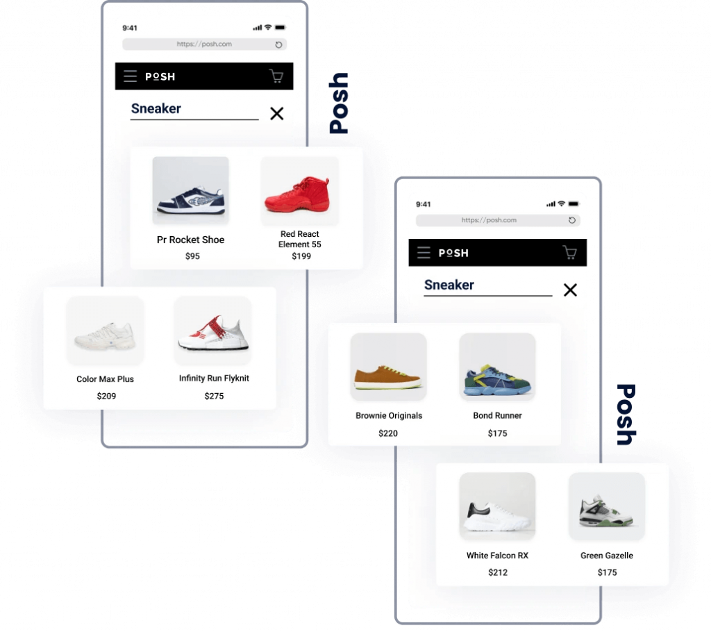 Résultats de recherche personnalisés sur le site web d'Insider One EUREKA