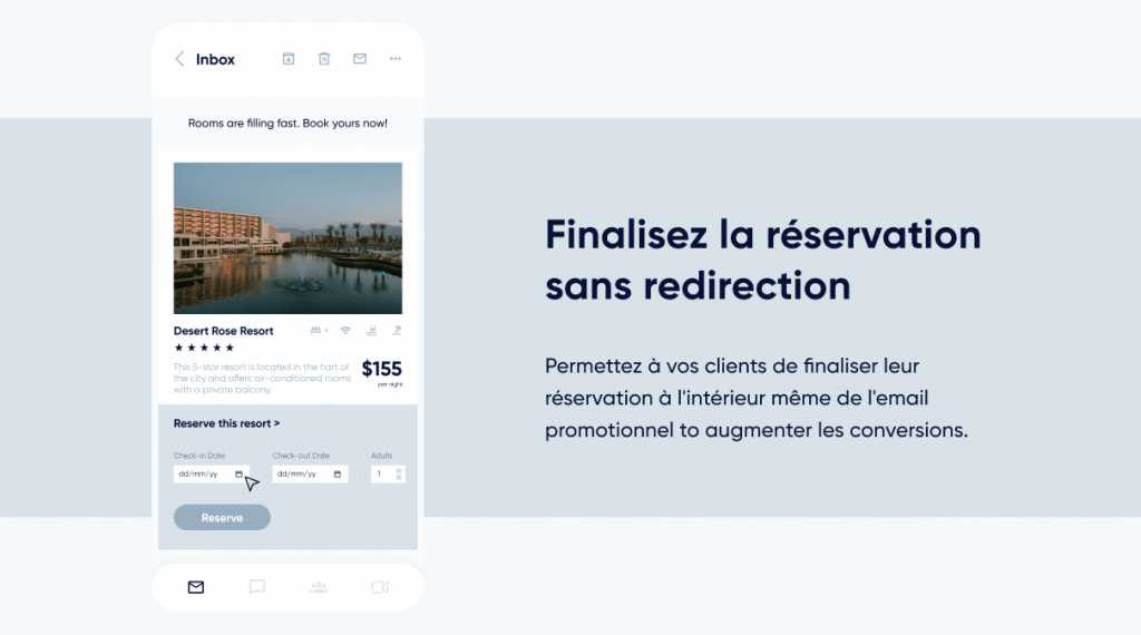Insider One - Email AMP de réservation