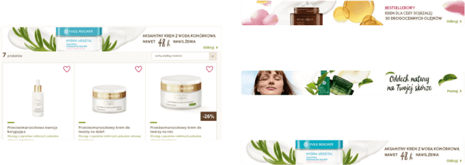 Insider One - Bannières personnalisées du site Yves Rocher