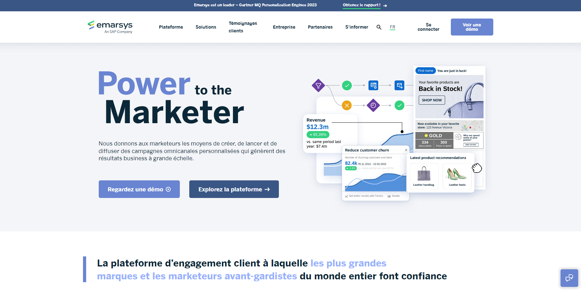 page d'accueil Emarsys