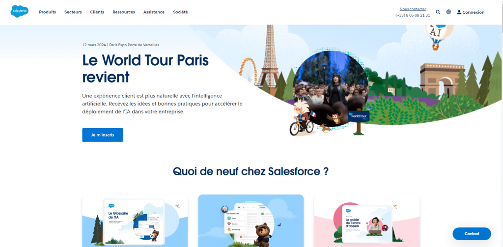 Page d'accueil de Salesforce Marketing Cloud