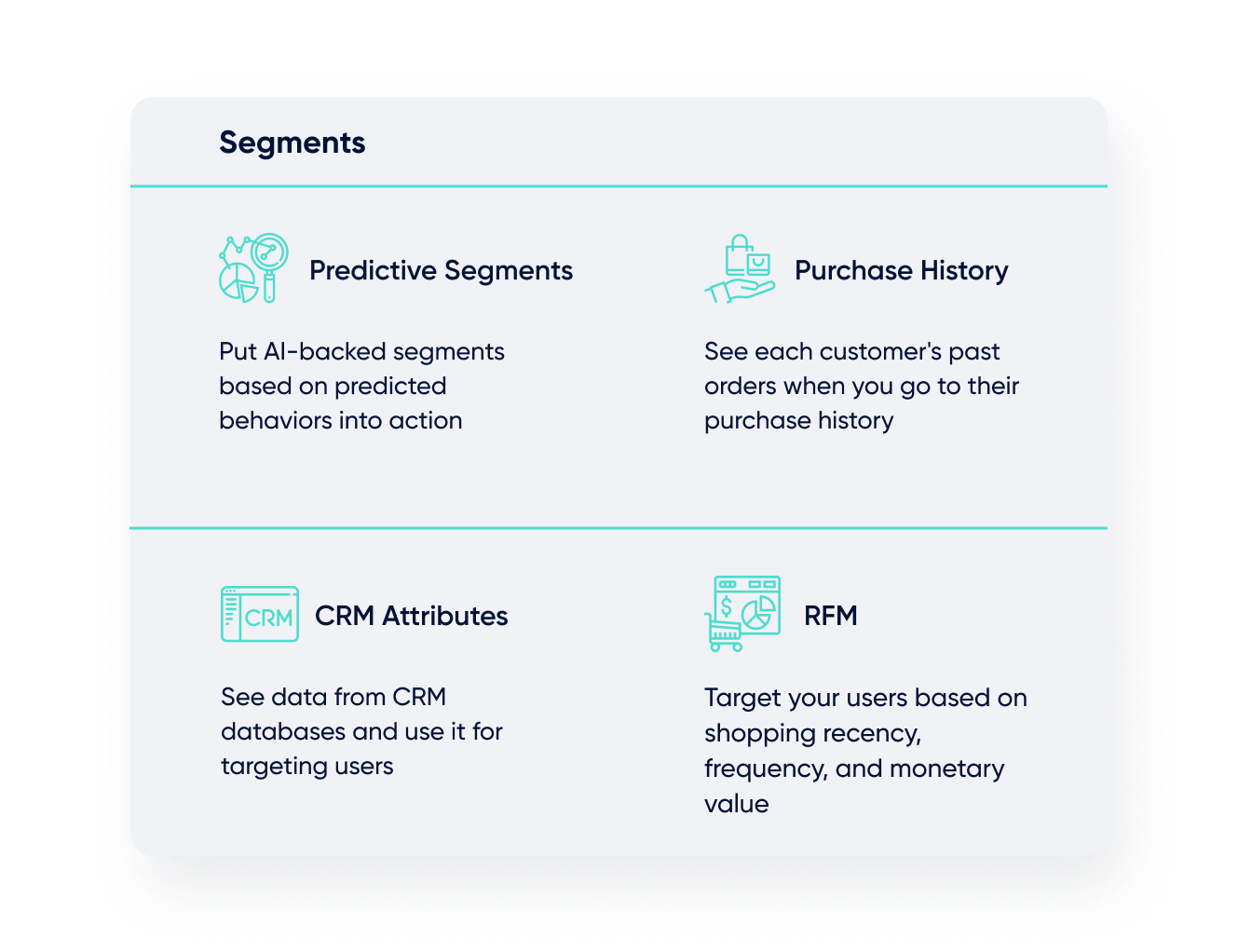 With Insider One, you can segment customers by analyzing their behaviors