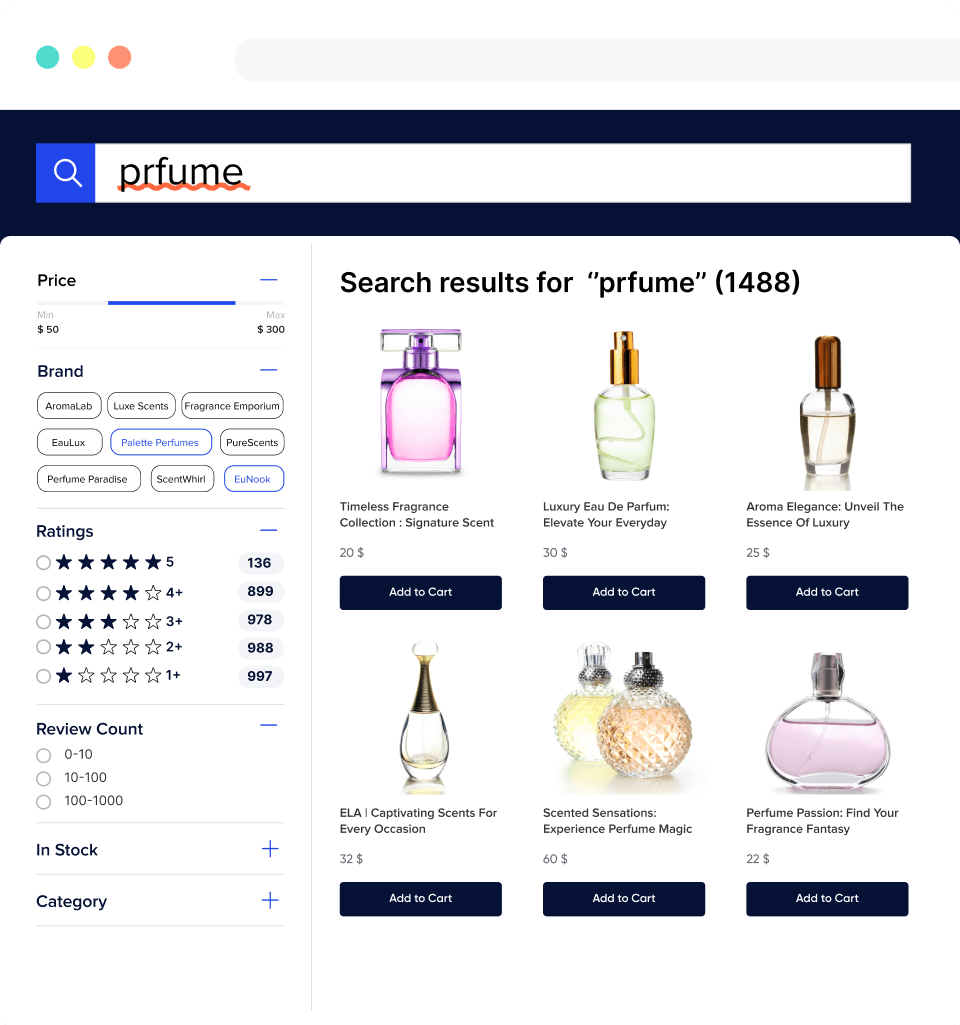 Insider One's EUREKA — ecommerce site search enhancing typo tolerance