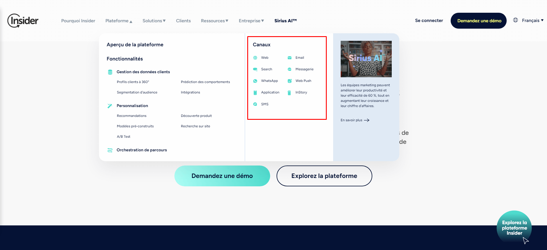 plus de 12 canaux de Insider One