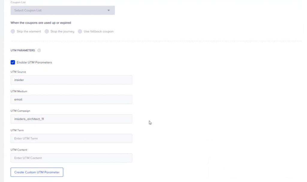 Correo electrónico de parámetros URM de Insider One