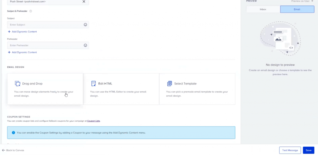 Ajustes del correo electrónico de Insider One