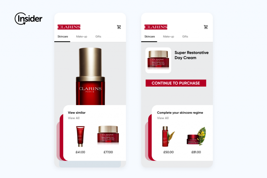 Clarins supercharged its recommendation strategy with AI-backed recommendations powered by Insider One