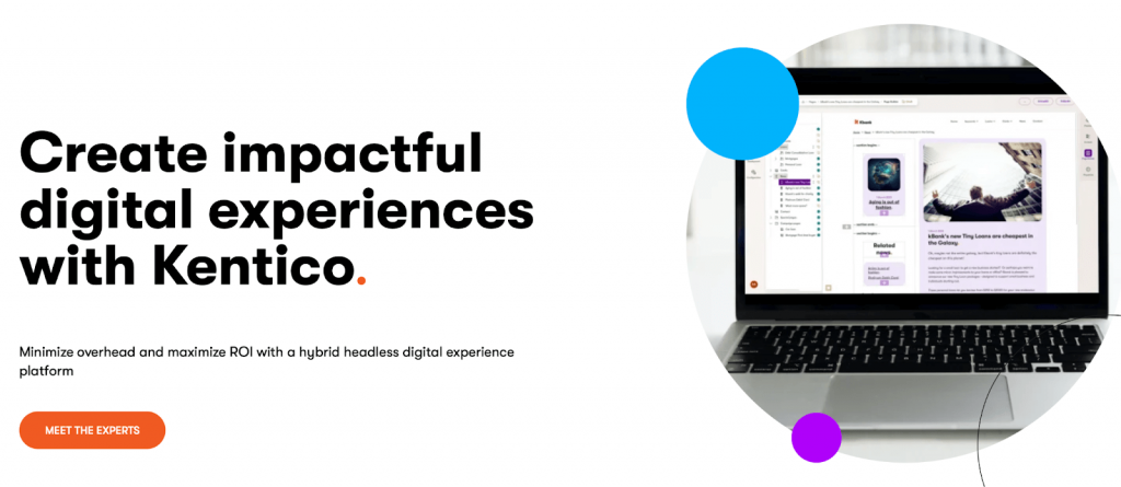 Kentico page d'accueil