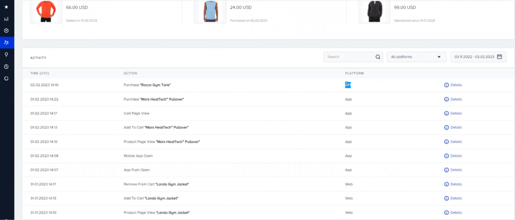 Insider One : des événements anonymes déclenchés par les visiteurs