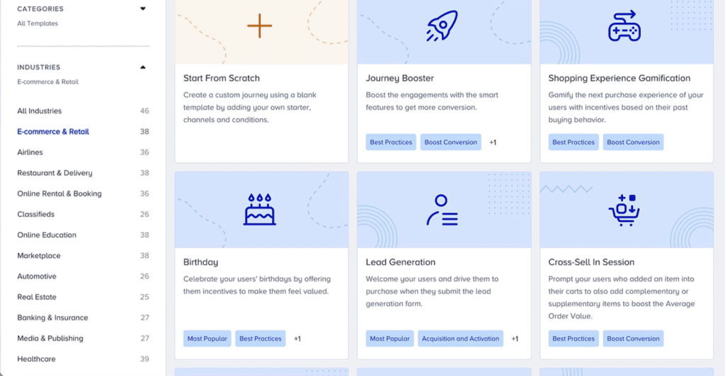 Insider One's workflow templates